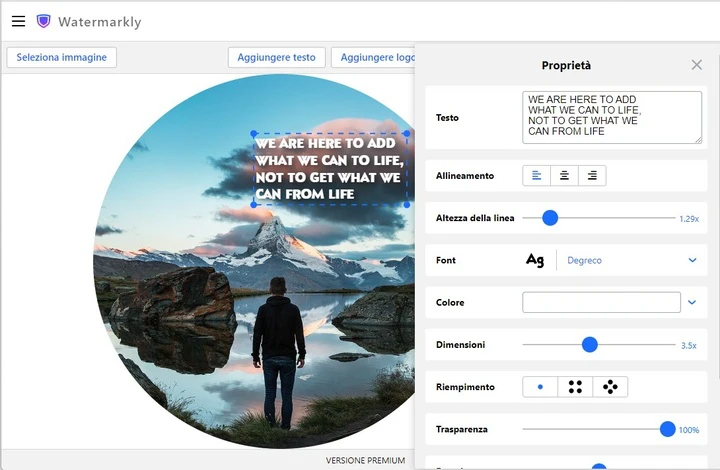 scrivere su foto online