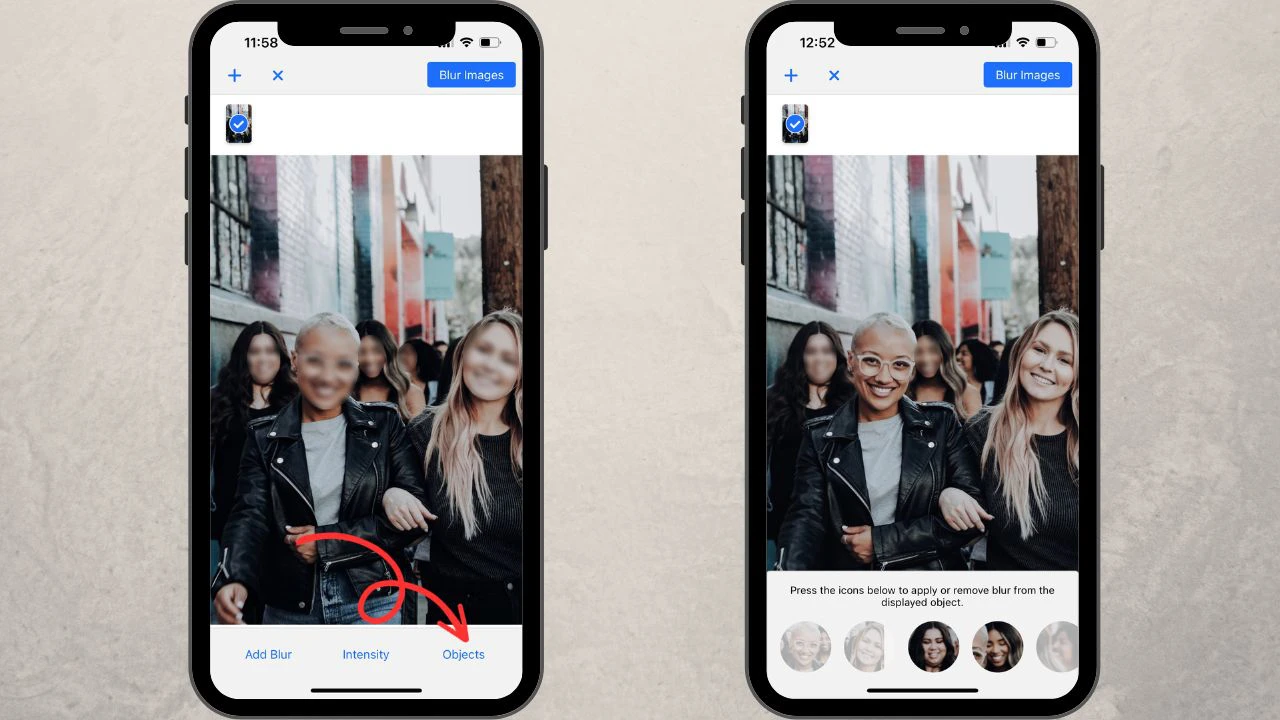 blur a face in a picture on iphone
