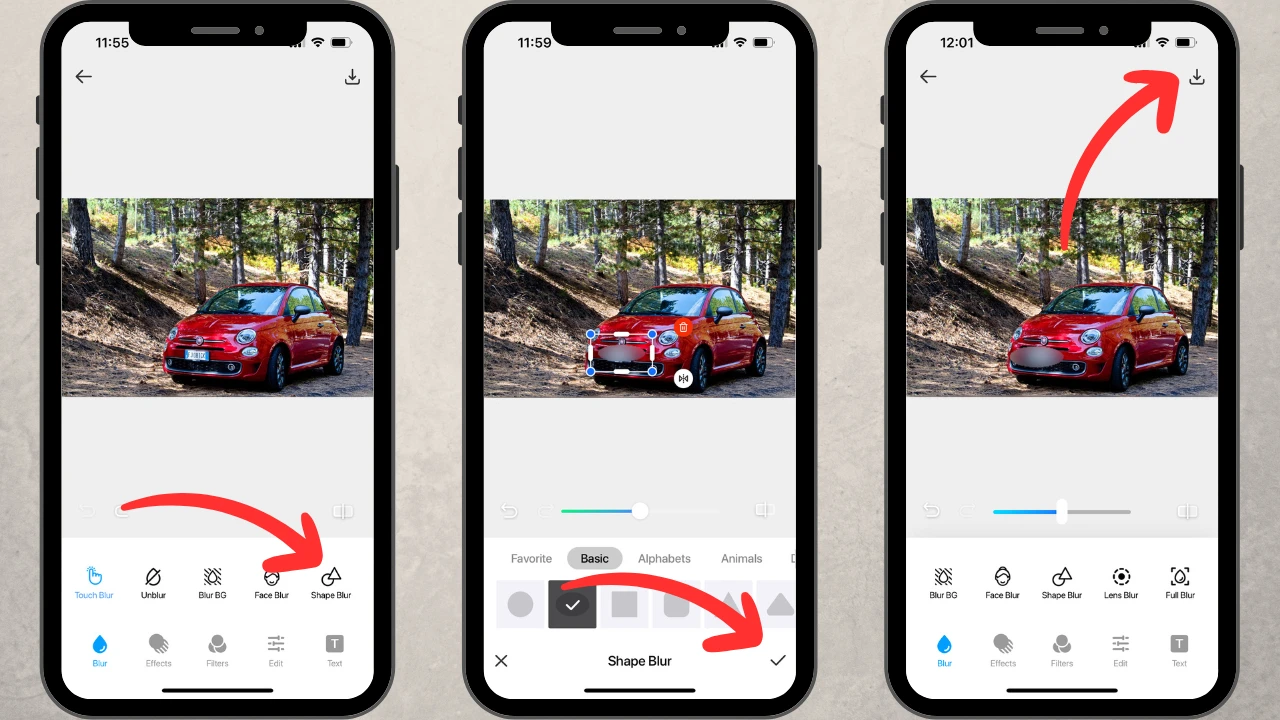 how to blur license plate on iphone with Blur Photo Editor