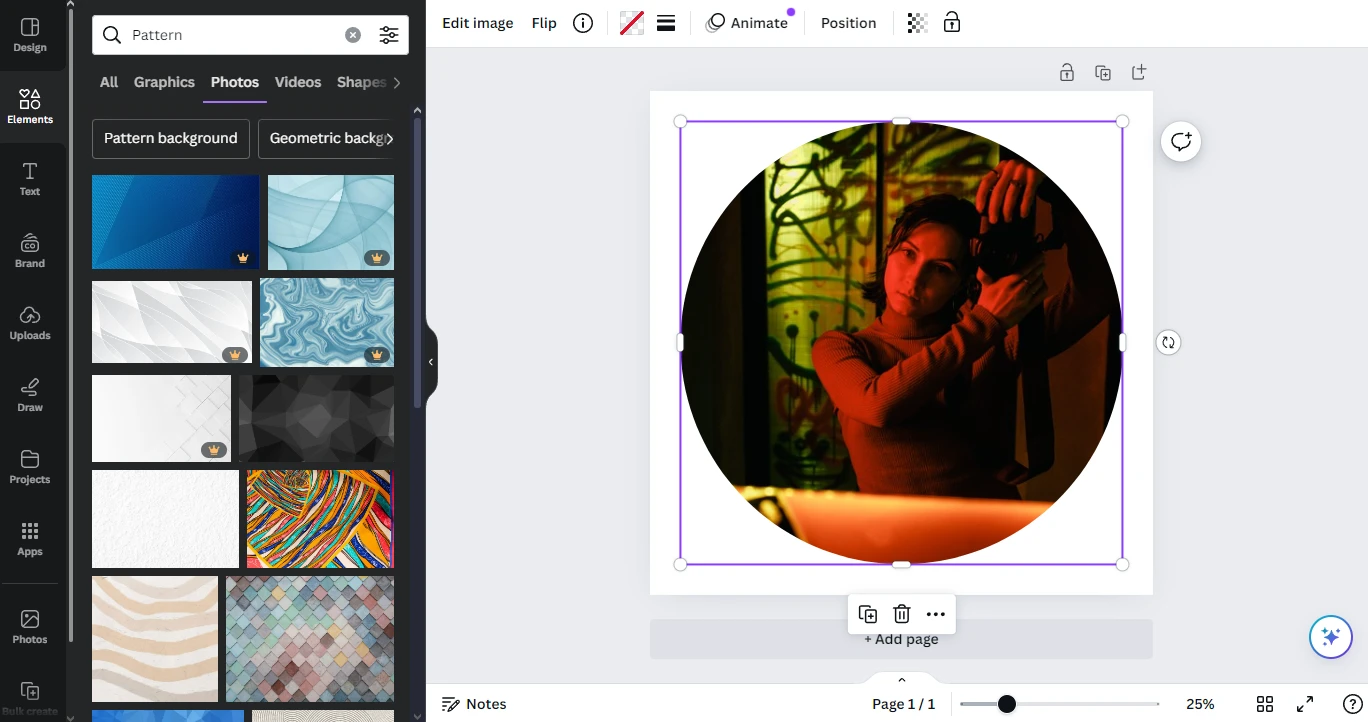 canva jak przyciąć zdjęcie do koła