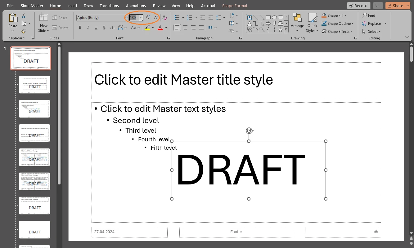 So fügen Sie in Powerpoint ein Entwurfswasserzeichen hinzu
