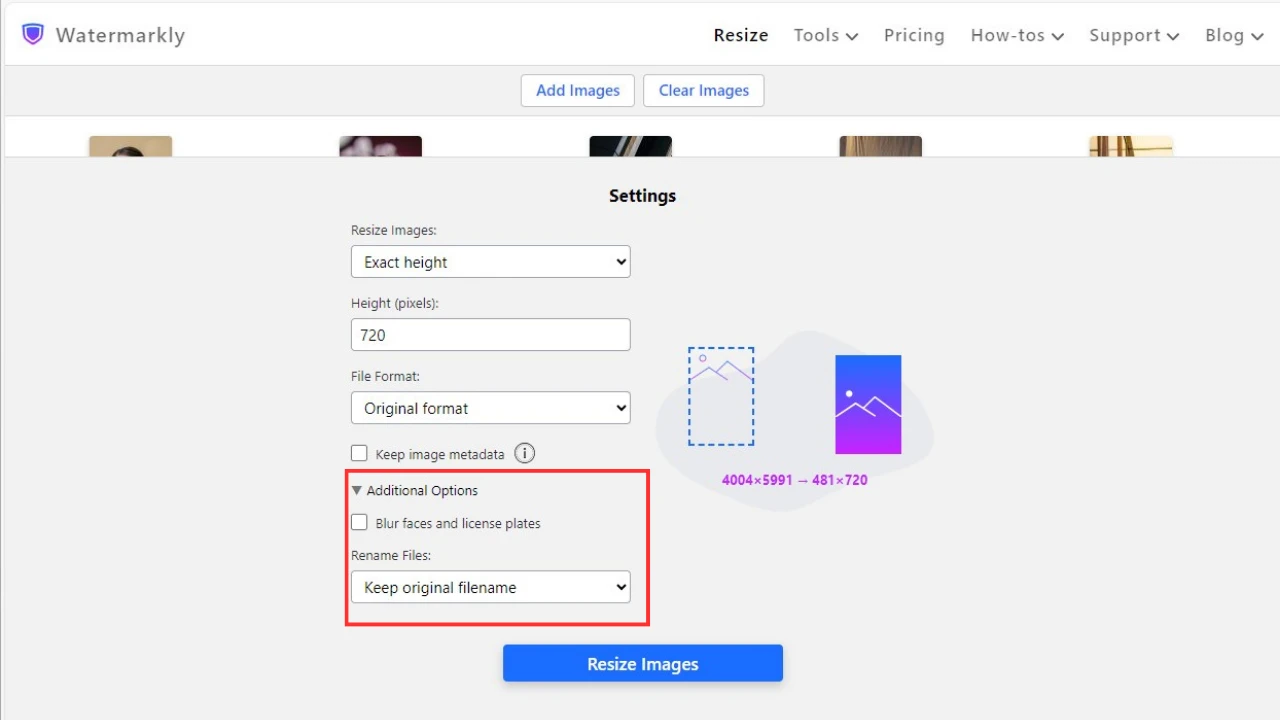 how to resize an image