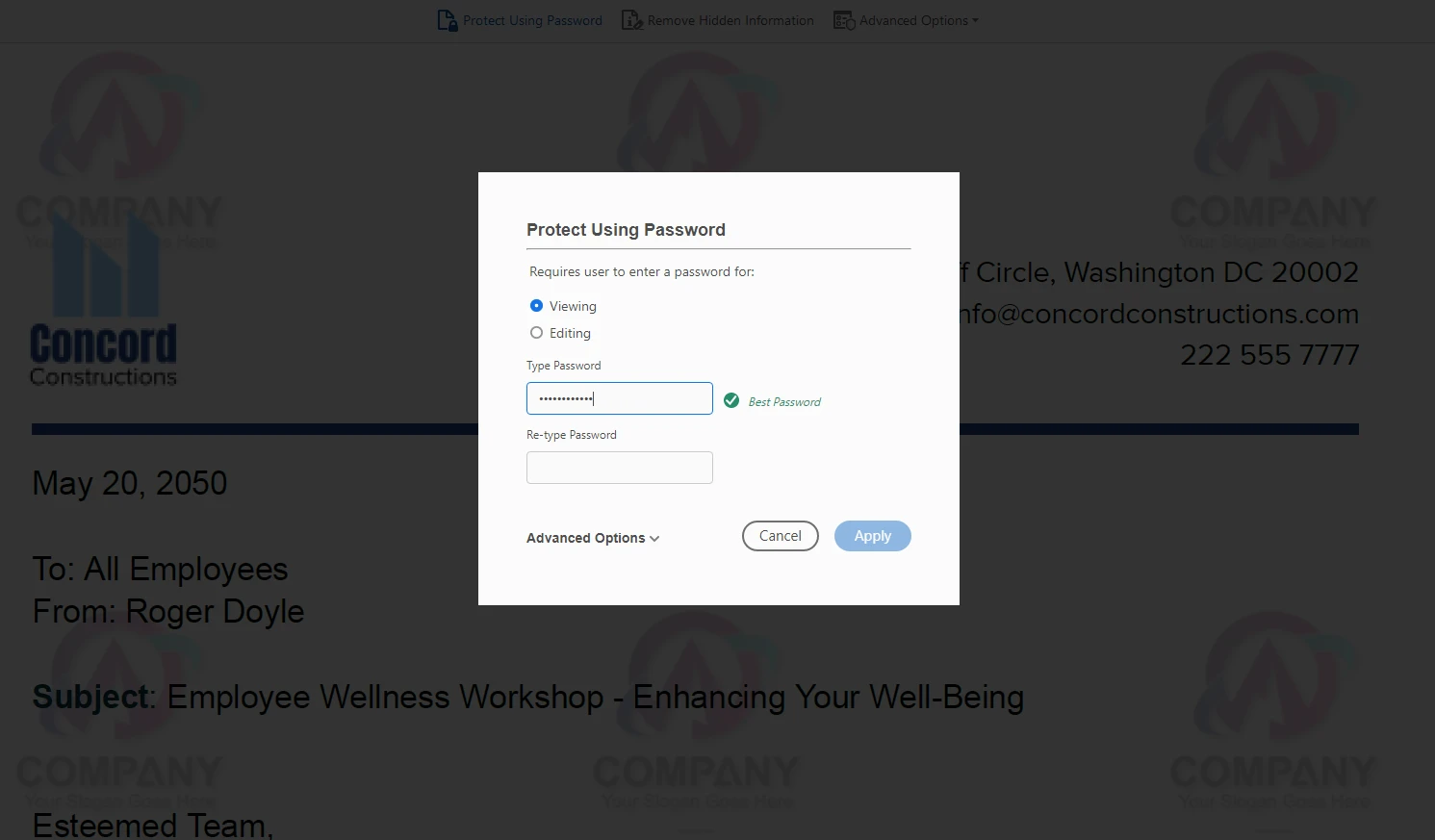 how to secure a PDF