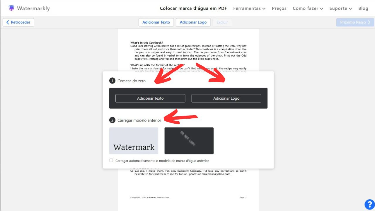 colocar marca dagua em pdf
